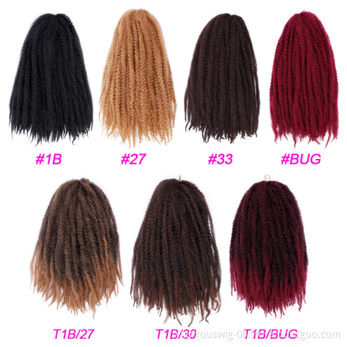 Vigorous Jumbo Crochet Braids Hair Ombre Afro Kinki Soft Synthetic Marley Braiding Hair Crochet Hair Extensions Bulk
